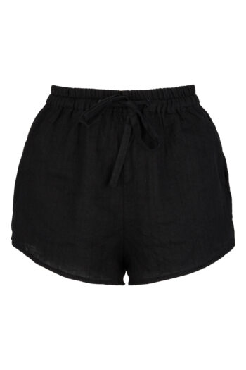 LINEN SHORTS - BLACK
