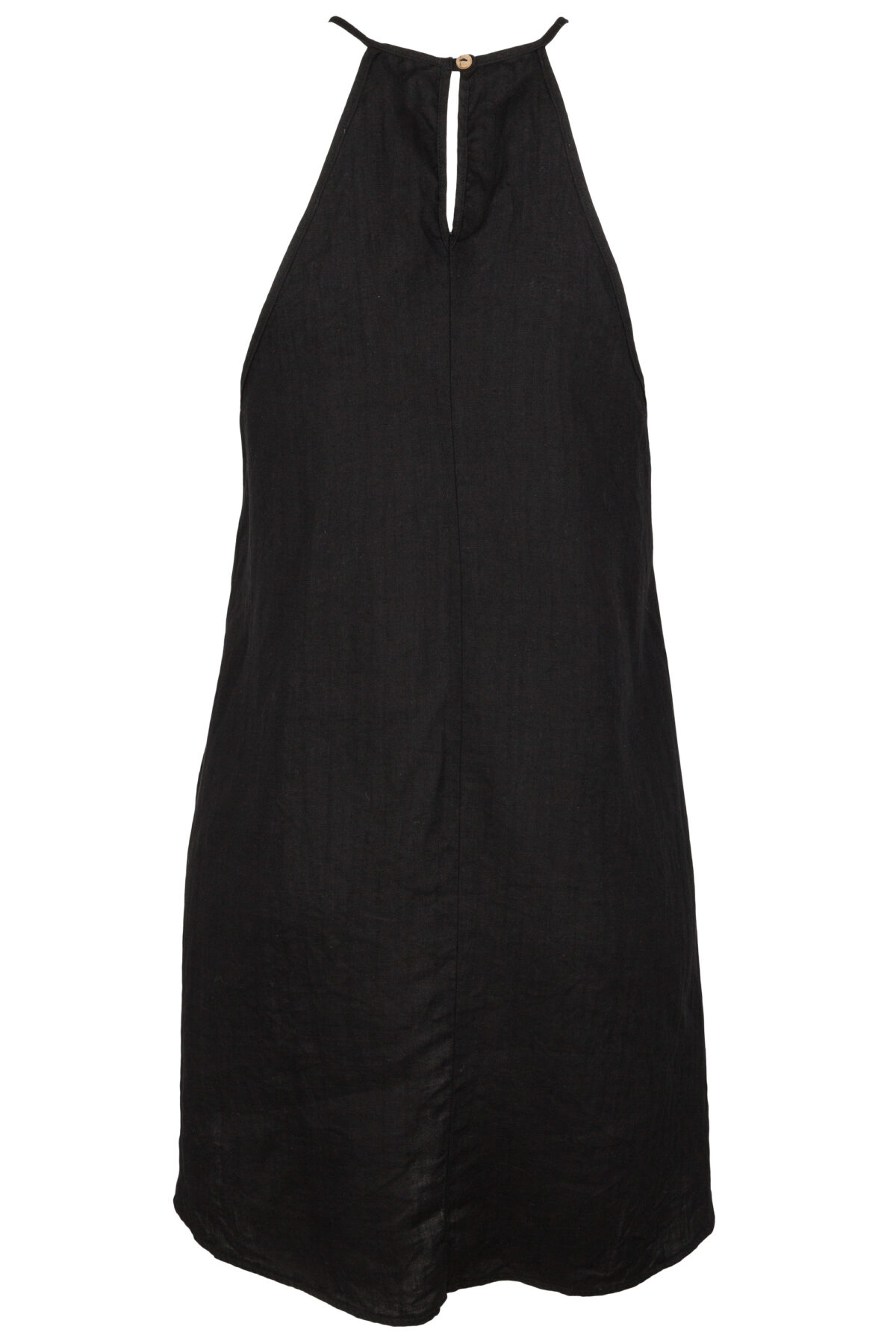 LINEN SIMPLE DRESS - BLACK - obrazek 2