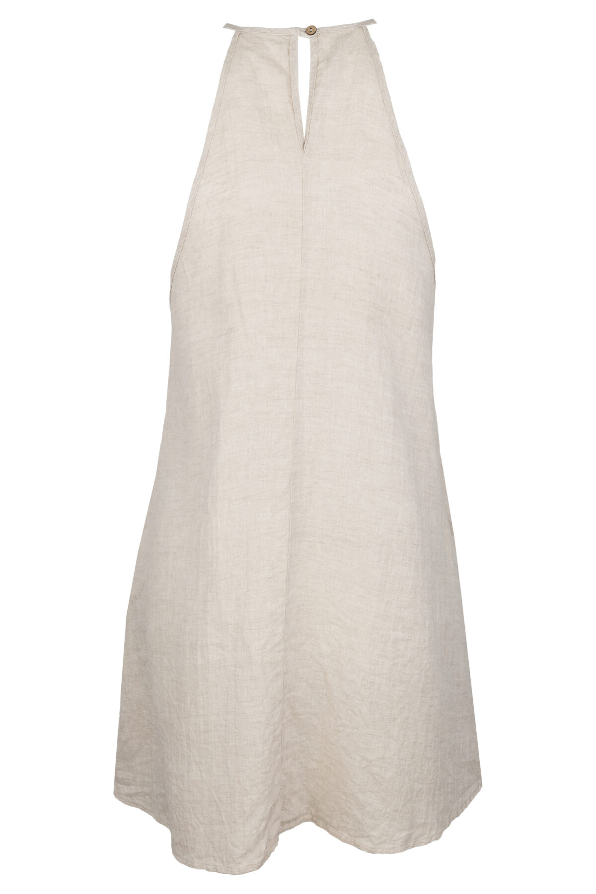 LINEN SIMPLE DRESS - CREAMY GRAY - obrazek 2