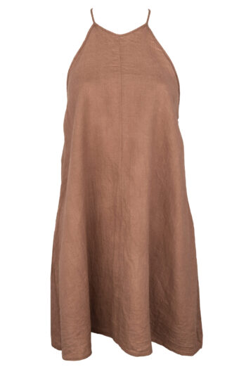 LINEN SIMPLE DRESS - SOIL